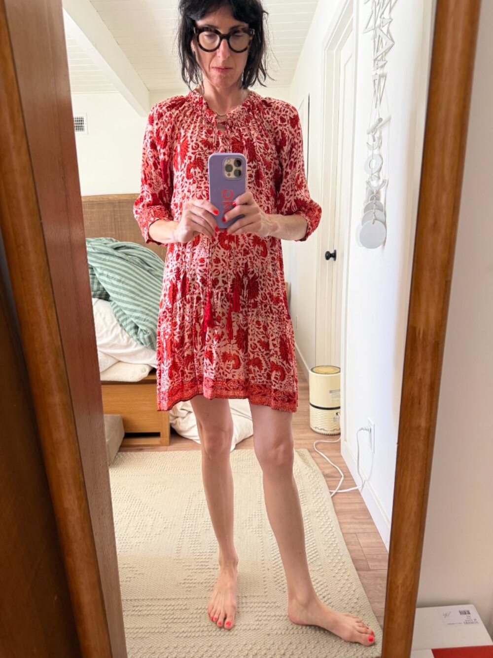 Red Patterned Dress - Picture 3 of 3